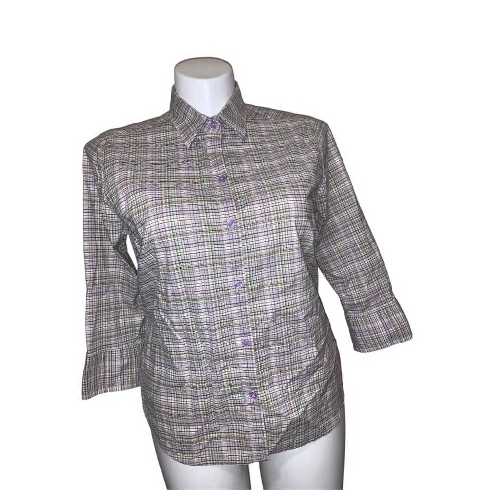 Eddie Bauer EST 1920 Vintage Plaid Shirt, Size L - image 3