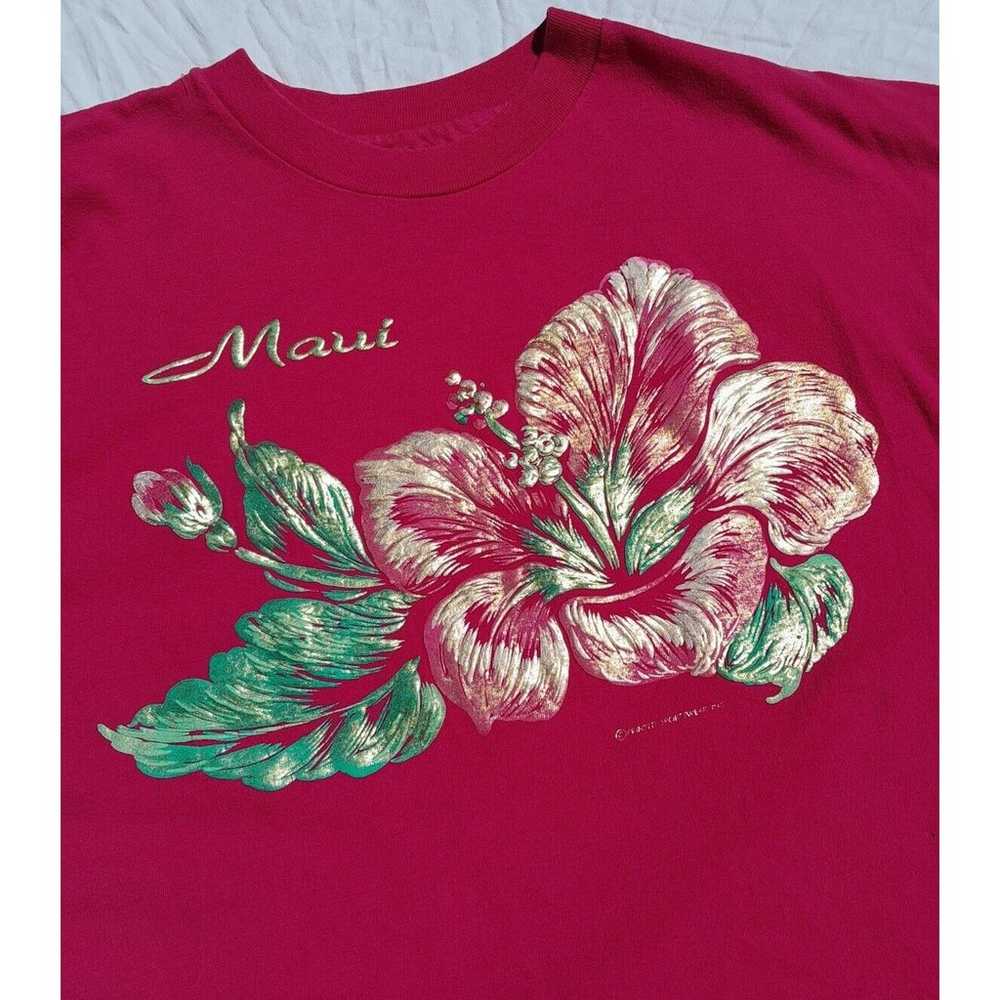 Vintage Single Stitch Maui Hawaii Gold Hibiscus F… - image 2