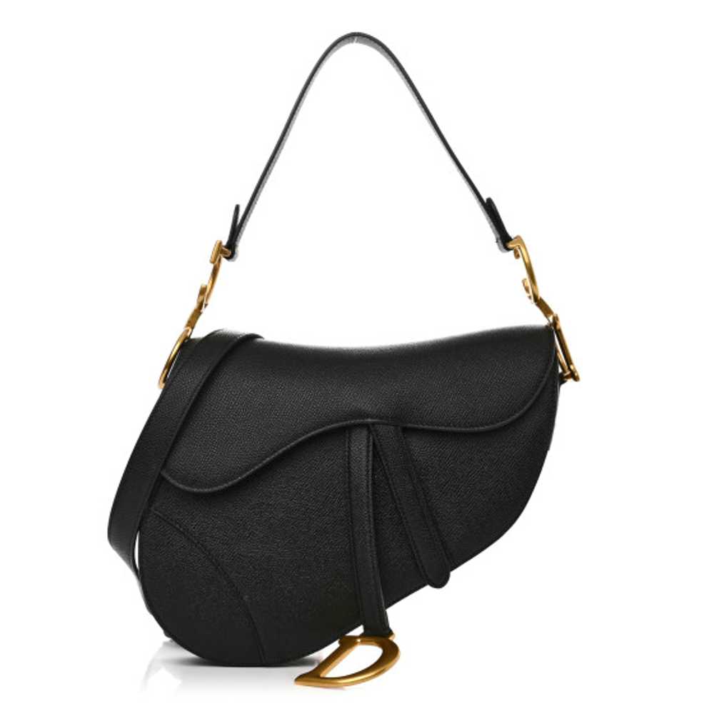 CHRISTIAN DIOR Grained Calfskin Saddle Bag With S… - image 1