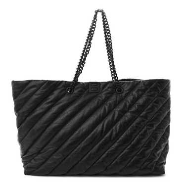 BALENCIAGA Crushed Calfskin Quilted Matte Black H… - image 1