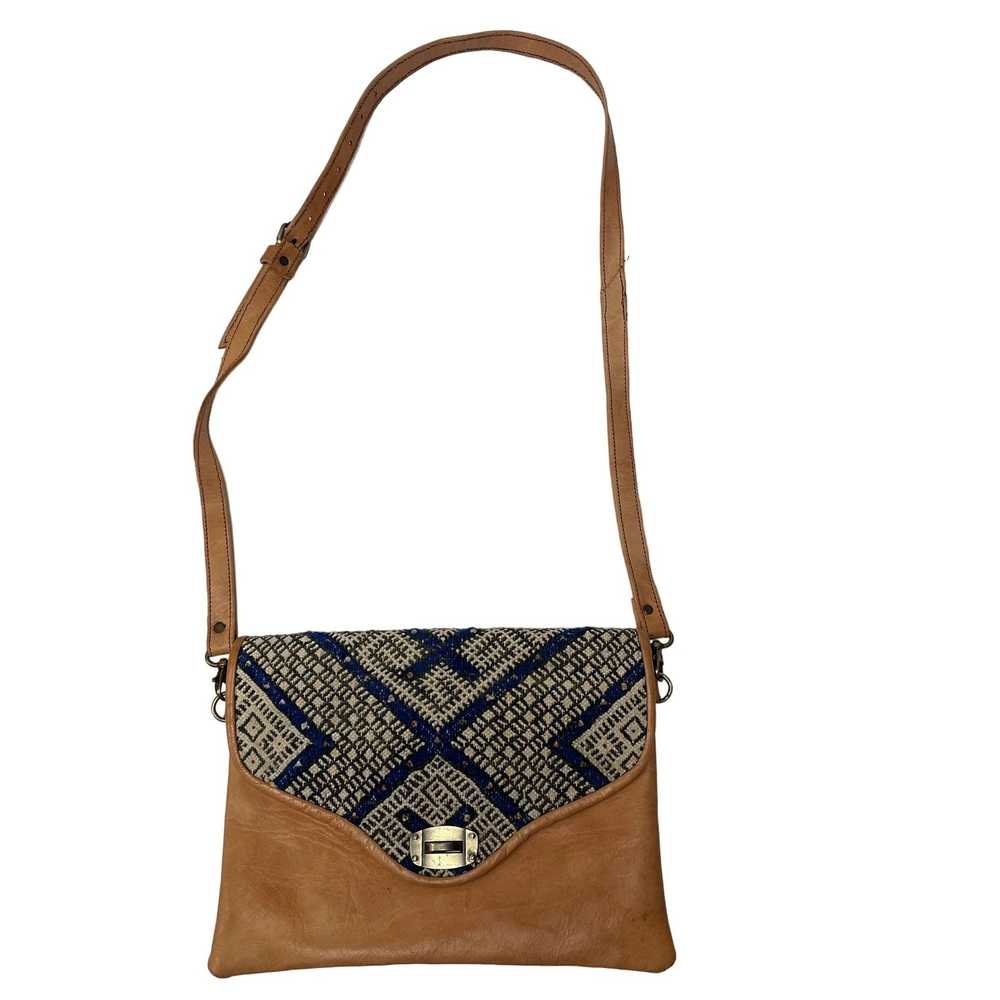 Unkwn 70's Geometric Leather Handbag Shoulder WES… - image 5