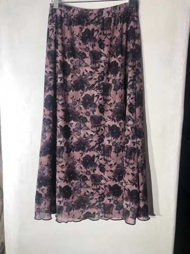 Designer Below the knee Midi Skirt Purple and blac