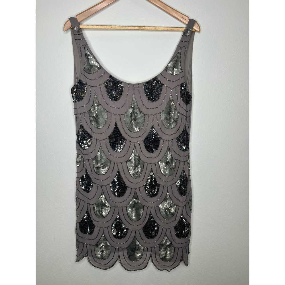 Vintage Aqua gray sequin mini dress - image 1