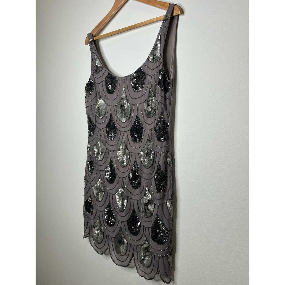 Vintage Aqua gray sequin mini dress - image 3