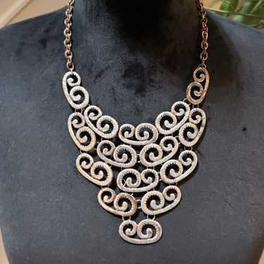 Other Silver Geometric Marcasite Lace Design Stat… - image 1