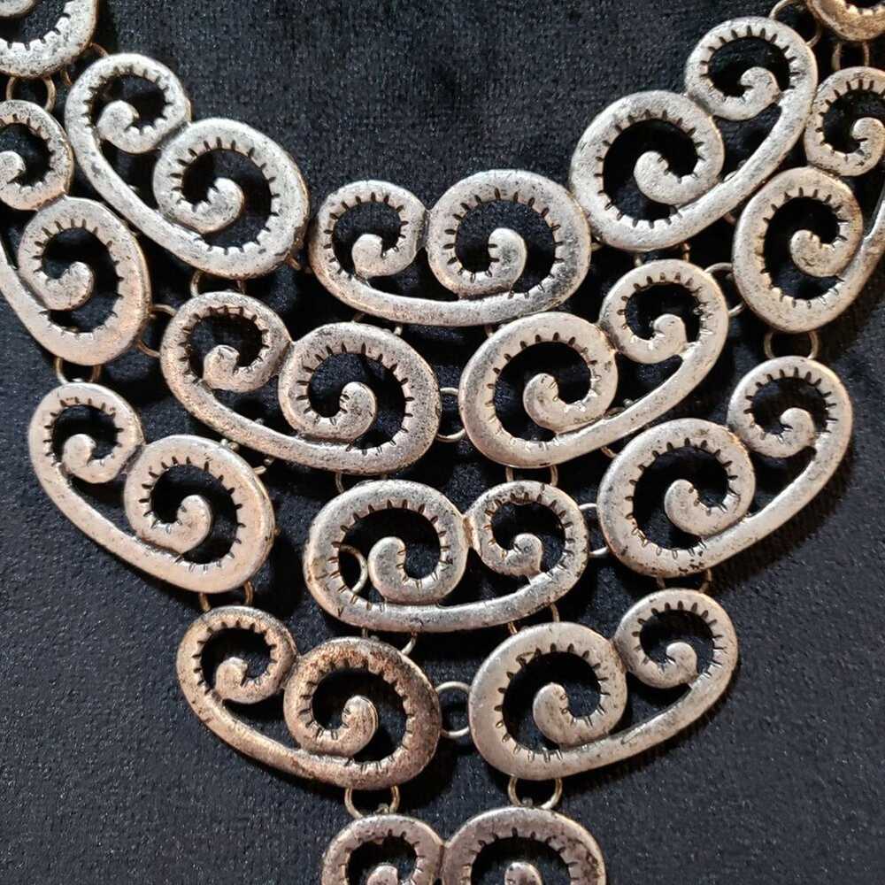 Other Silver Geometric Marcasite Lace Design Stat… - image 3