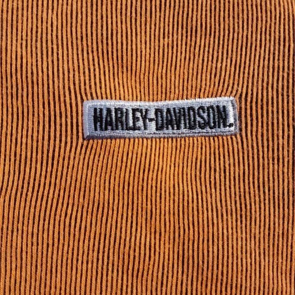 Vintage 90s Harley Davidson Orange Shirt - image 3