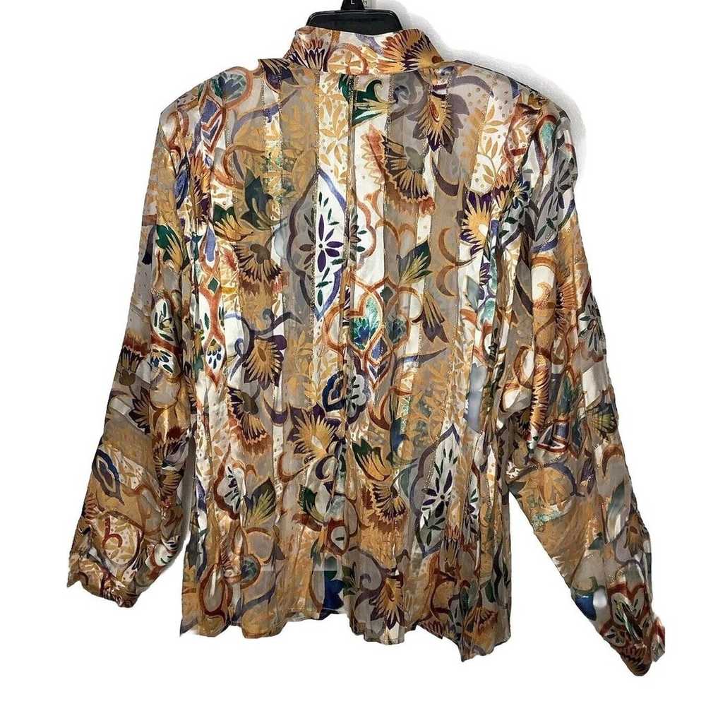 Vintage The Silk Farm Blouse 100% Silk Women Size… - image 3