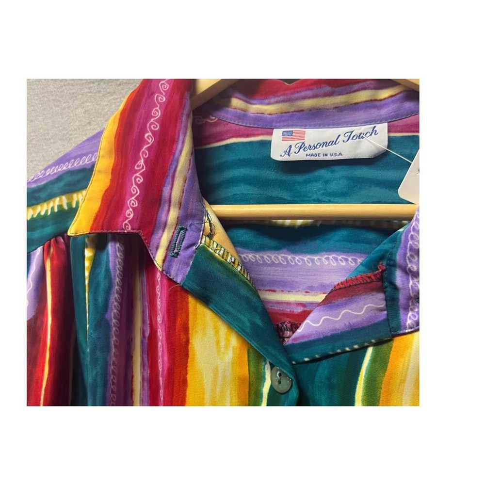 VTG A Personal Touch Women's Rainbow Striped Hawa… - image 2