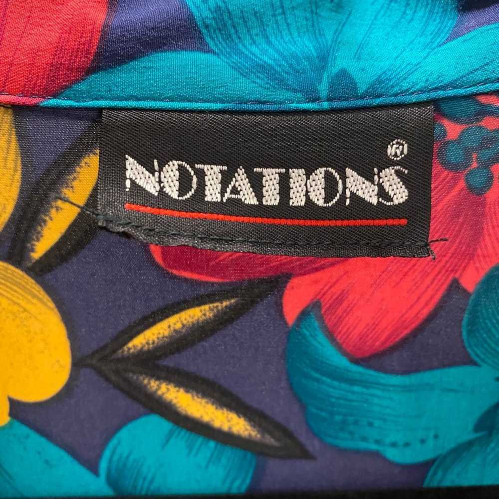 VTG Retro 80s 90s Notations Bold Colorful Floral … - image 5