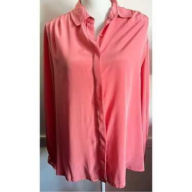 Halston III • Coral Vintage 80’s Button Down Blou… - image 1