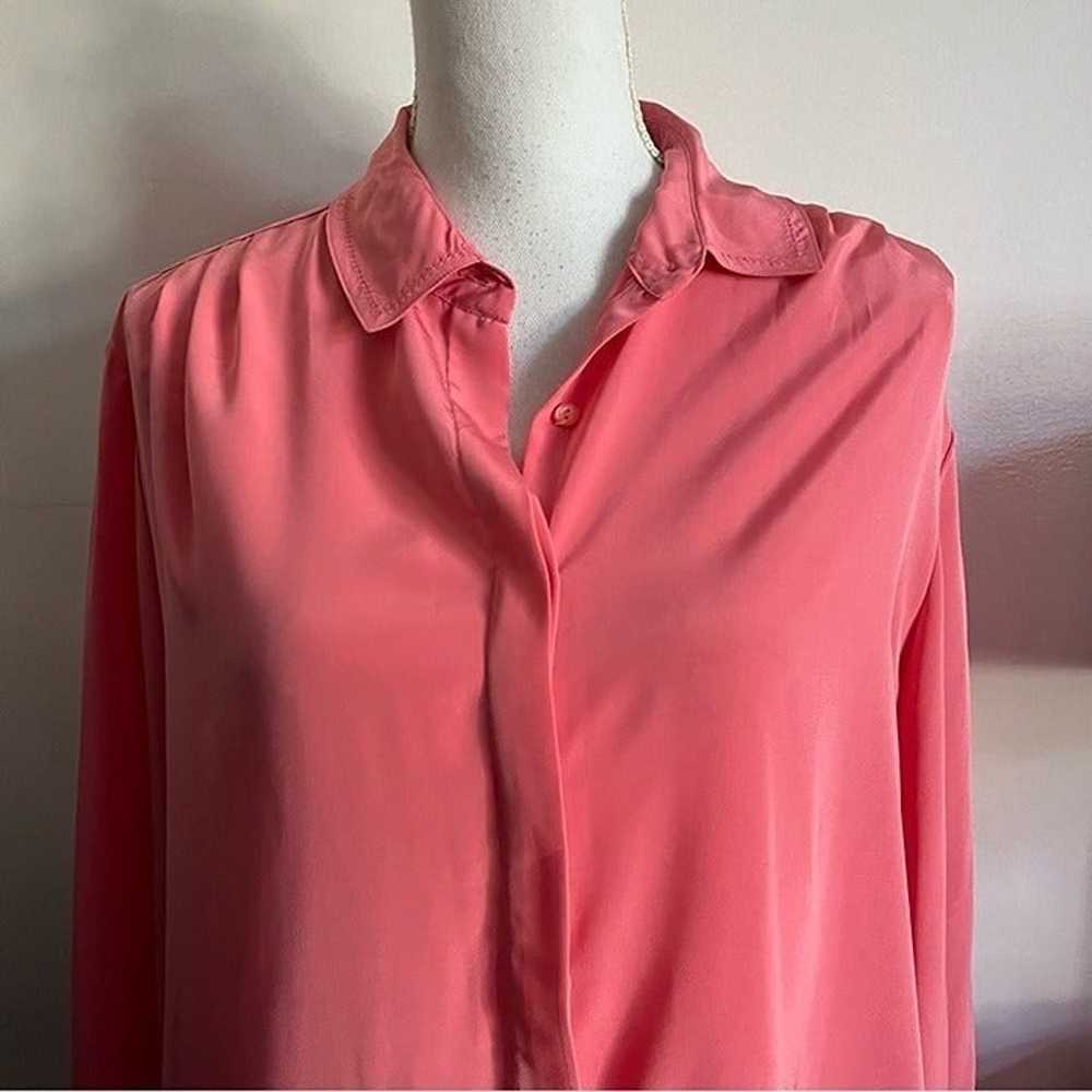 Halston III • Coral Vintage 80’s Button Down Blou… - image 2