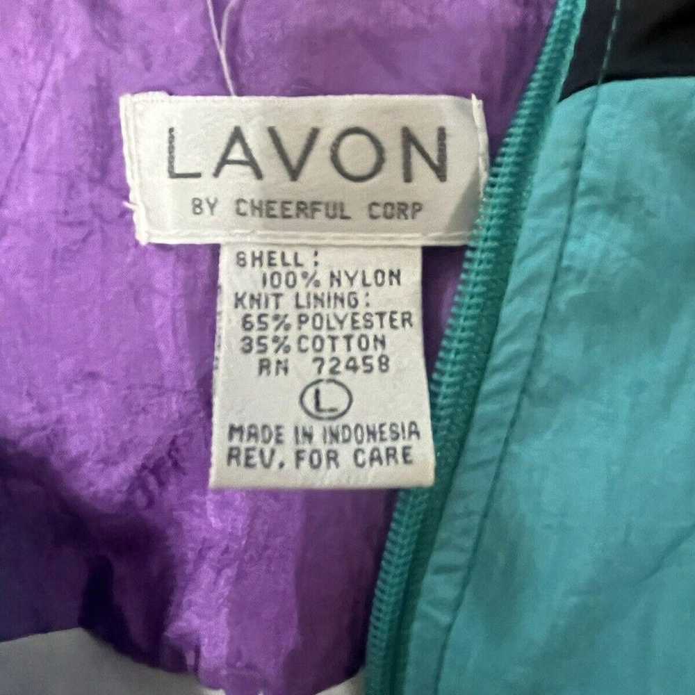 Vtg 80s LAVON Cheerful Corp Womens Black Purple R… - image 3