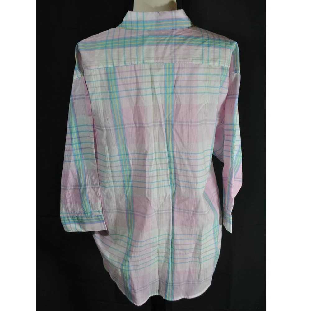 Vintage Diane Von Furstenberg Button Up Pink Blue… - image 3