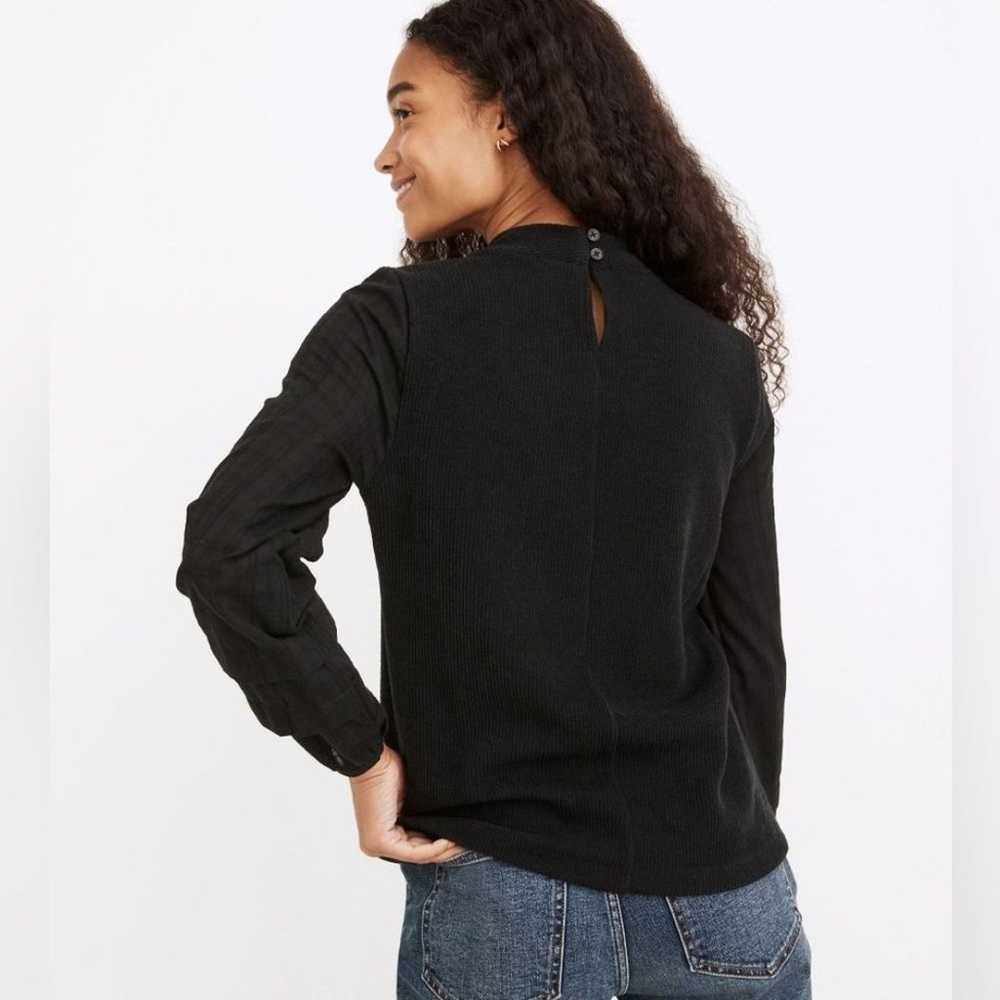 Madewell Weavemix Mockneck Bubble-Sleeve Top - image 3