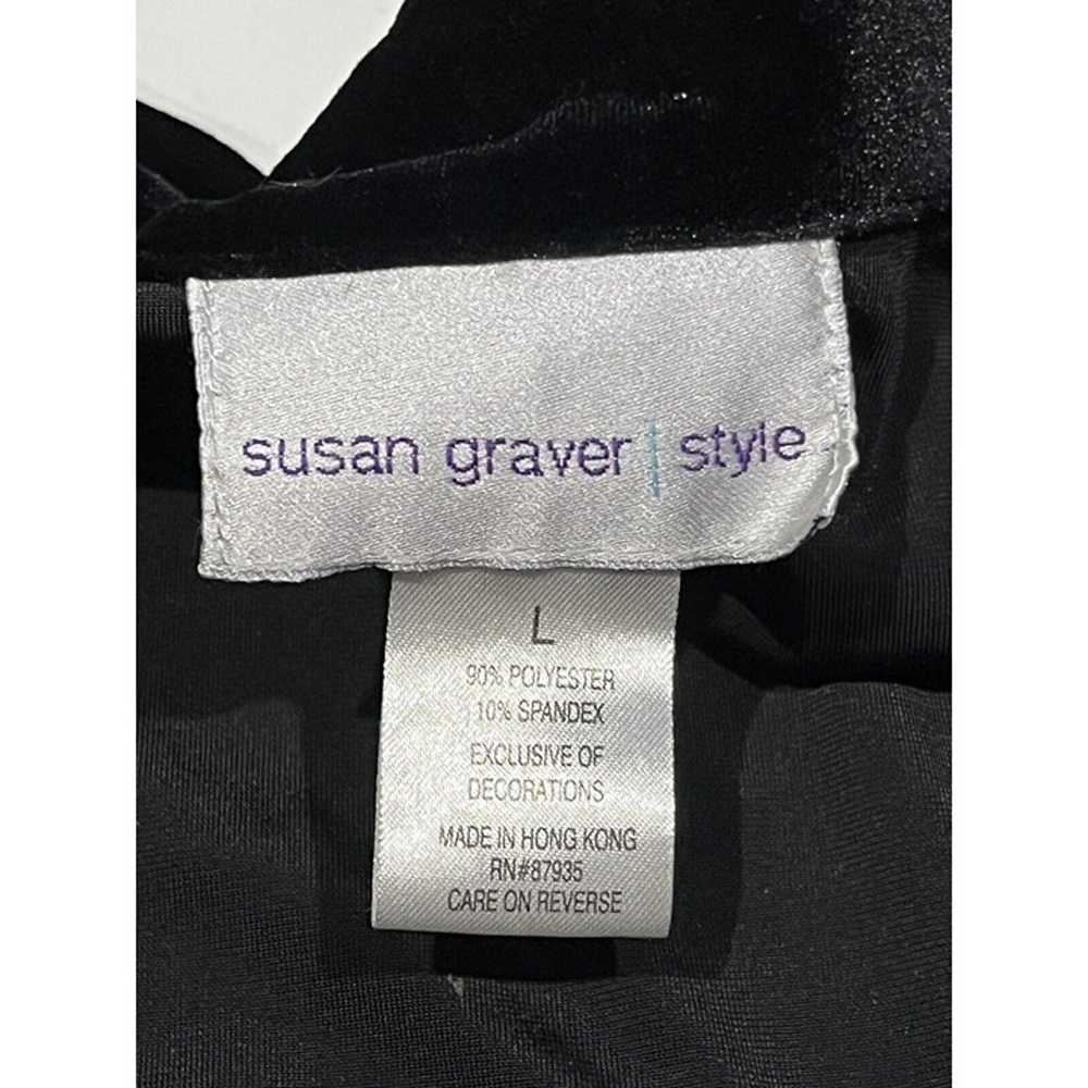 Vintage Susan Graver Black Velvet Kimono Style Em… - image 11