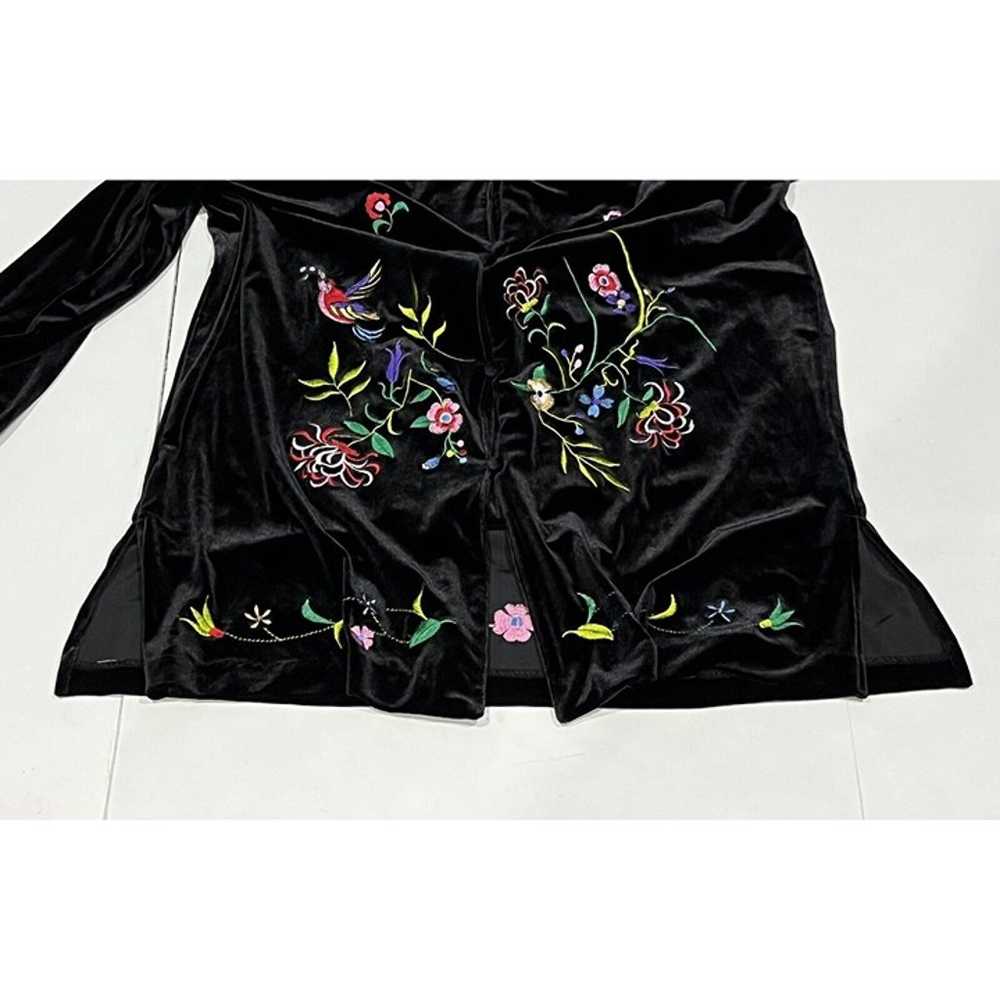 Vintage Susan Graver Black Velvet Kimono Style Em… - image 7