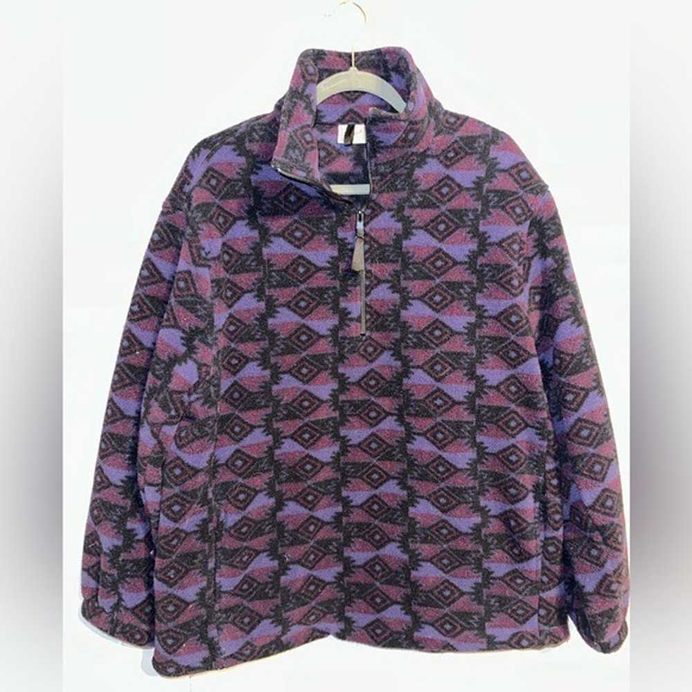 Woolrich Vintage Quarter Zip Fleece graphic Aztec… - image 2