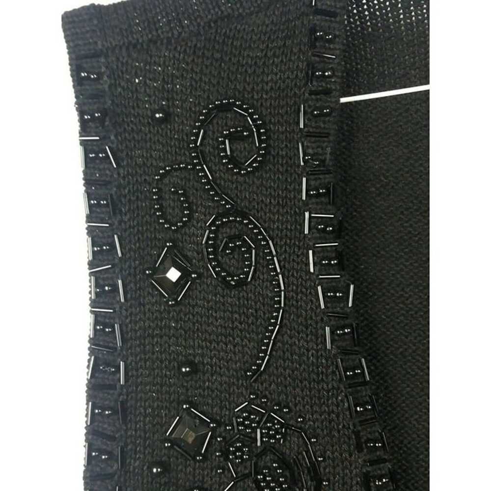 SML Sport Black Beaded Sweater Vest Large Sequine… - image 4