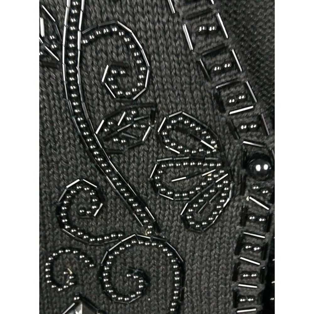 SML Sport Black Beaded Sweater Vest Large Sequine… - image 6