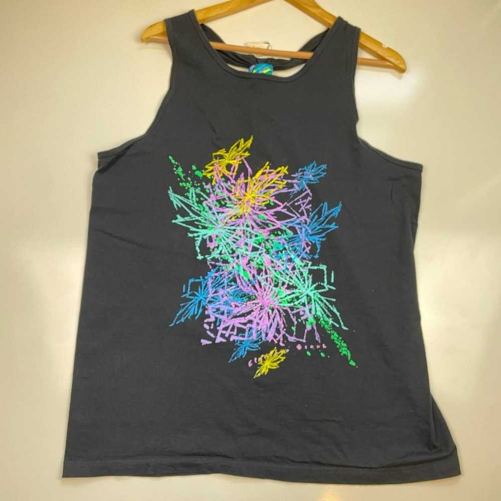 80s Jantzen Beach Tank Neon Razerback Tank Tee Un… - image 10