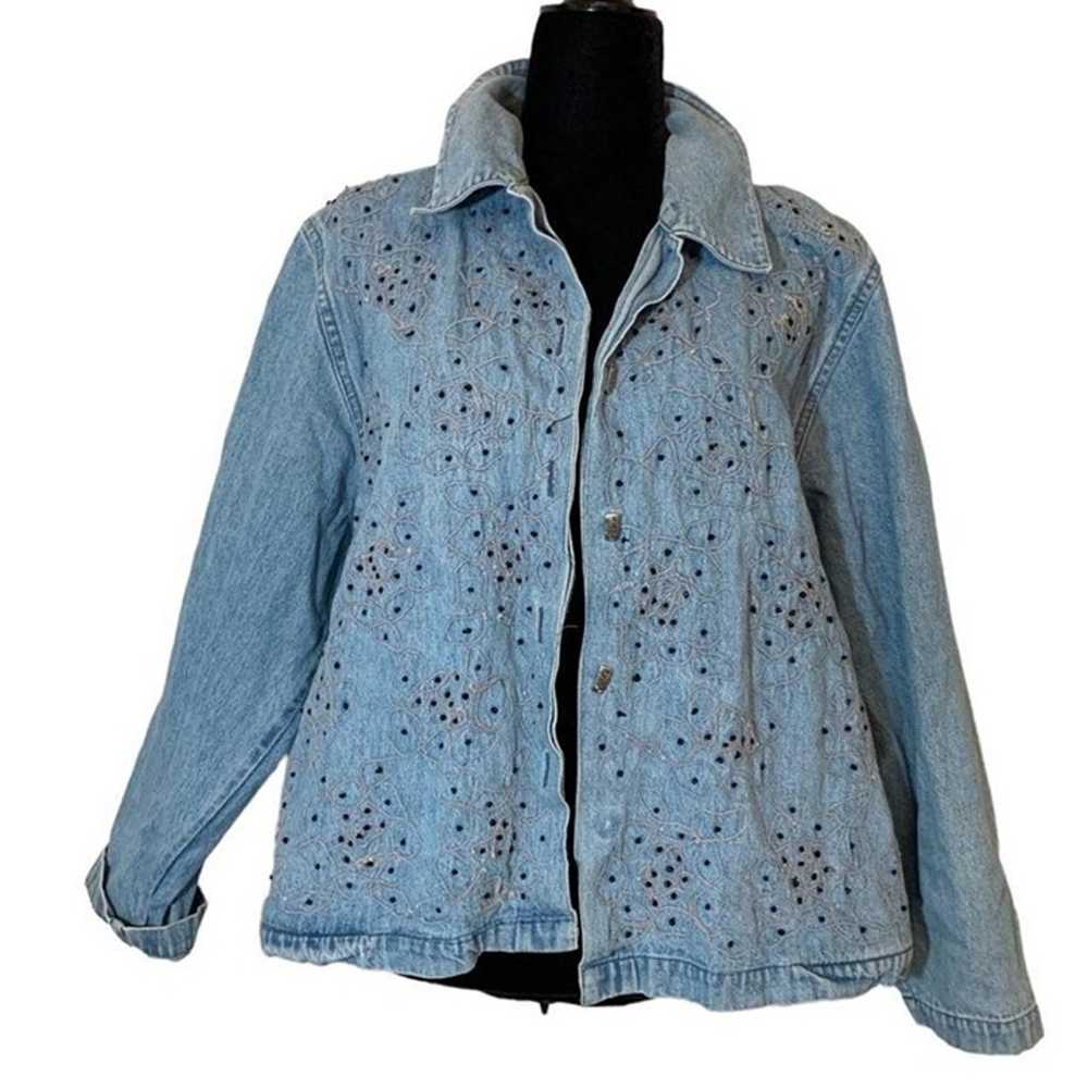 Sweet Vintage Beaded & Embroidered Denim Jacket - image 2