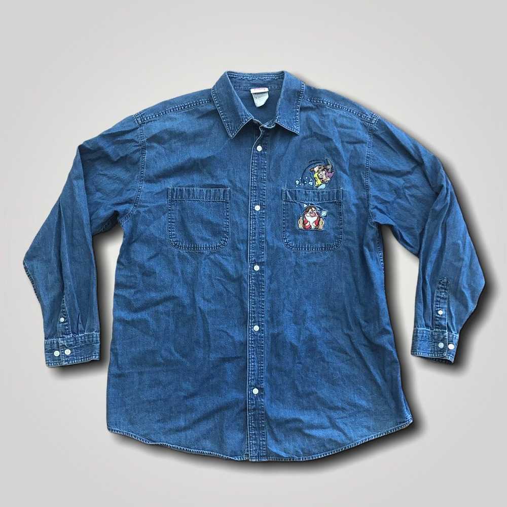 VTG Disney denim shirt grumpy embroiderr - image 1