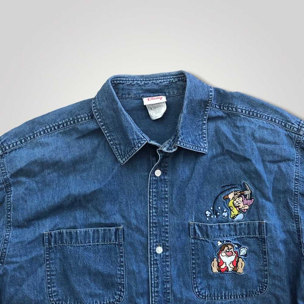 VTG Disney denim shirt grumpy embroiderr - image 2