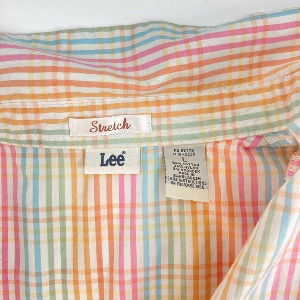 Rainbow Vintage Lee 80s 90s Sleeveless Plaid Butt… - image 4