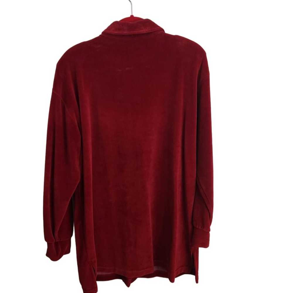 Jason Maxwell 90s Vintage Y2K Red Velour Long Lin… - image 2