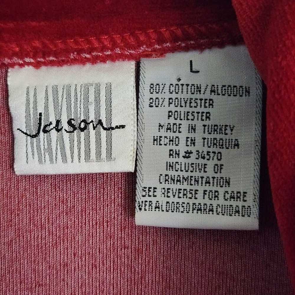 Jason Maxwell 90s Vintage Y2K Red Velour Long Lin… - image 3