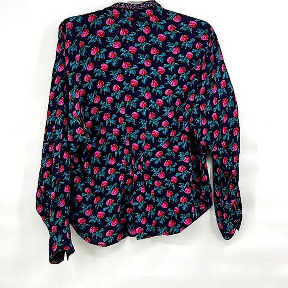 Vintage retro floral Carole little blouse size la… - image 2