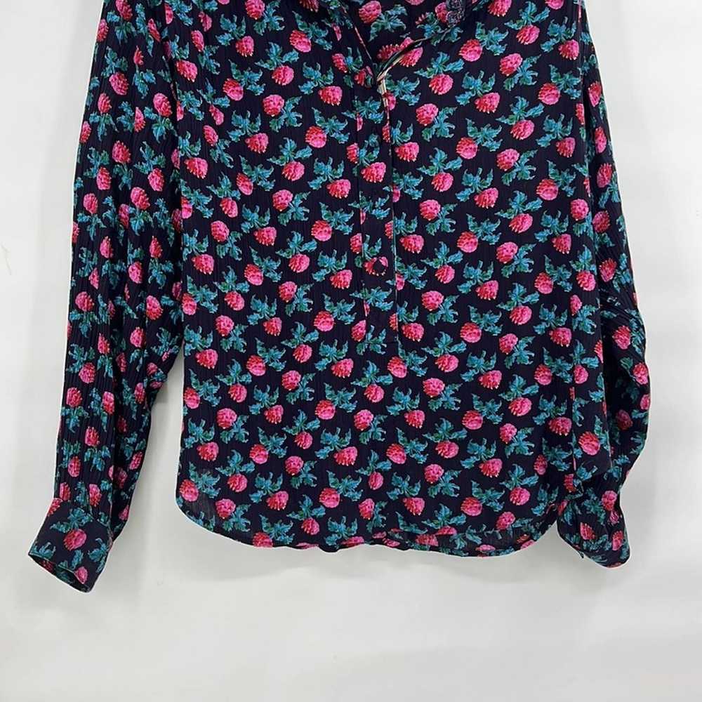 Vintage retro floral Carole little blouse size la… - image 8