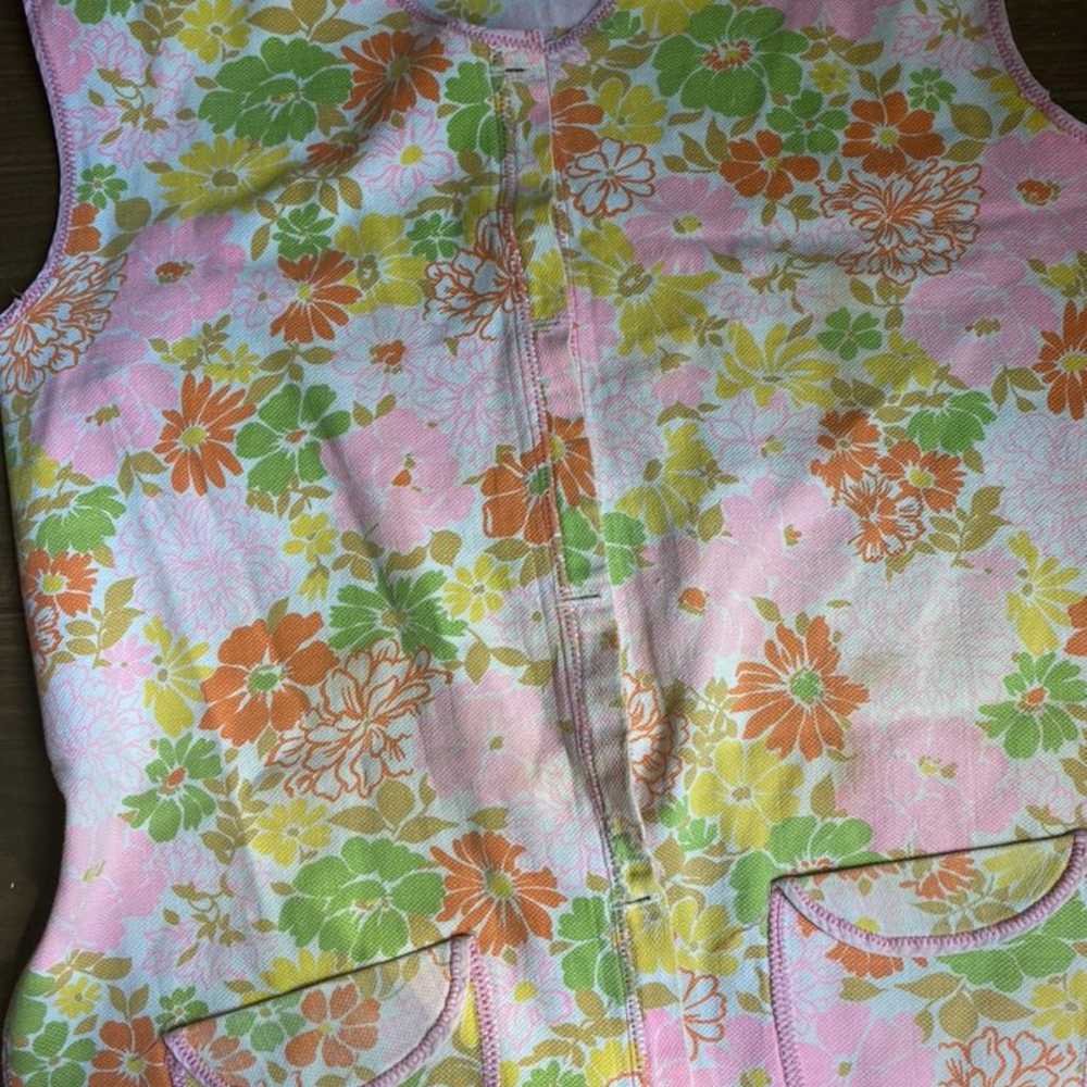 VTG 70s flower power smock top - image 2