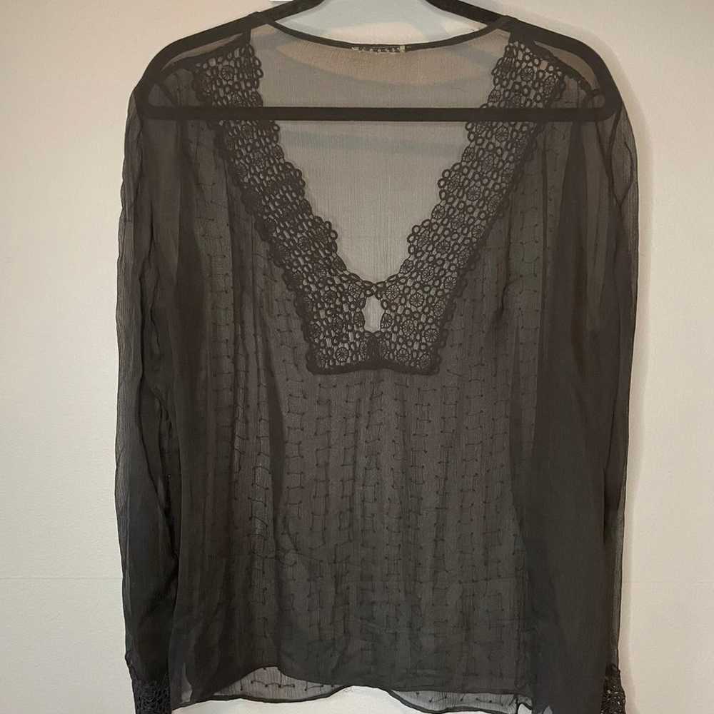 VINTAGE sheer lace beaded womans top - image 8