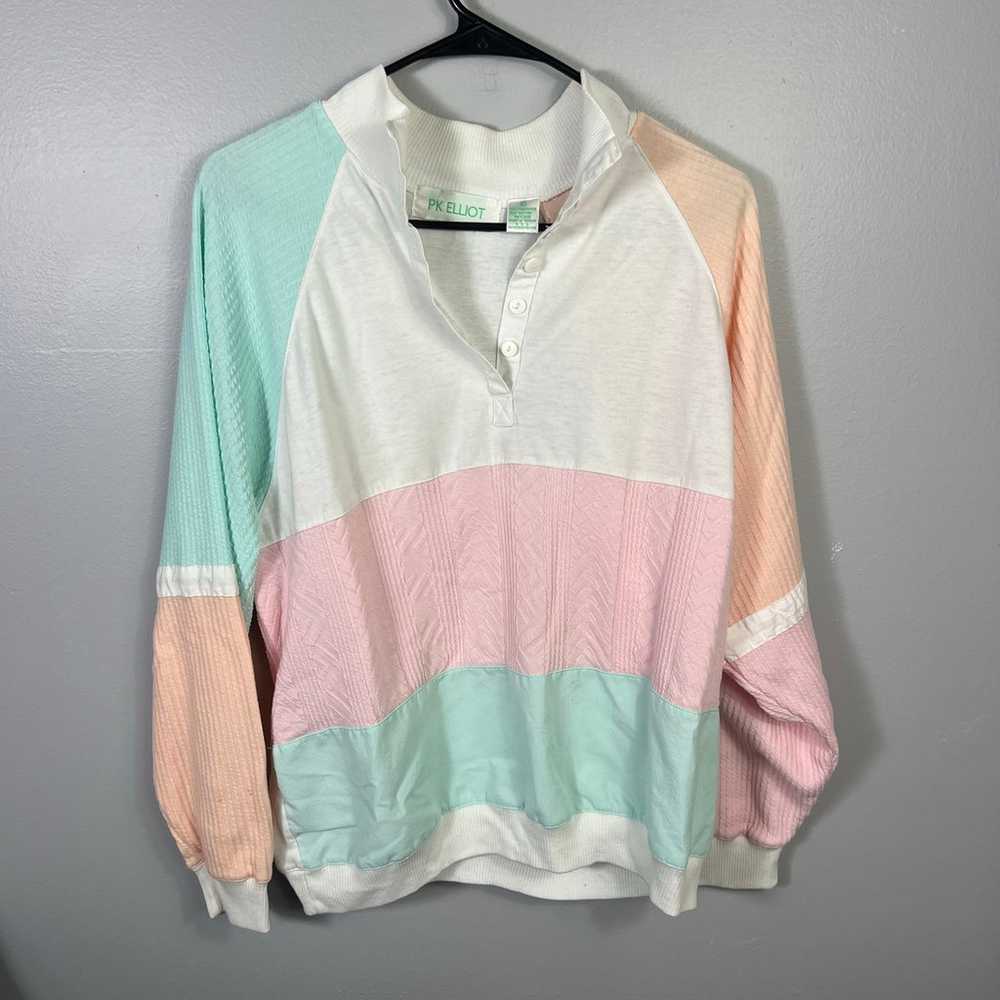 VINTAGE ZIP-UP PASTEL RETRO SWEATERS (90s) - image 1