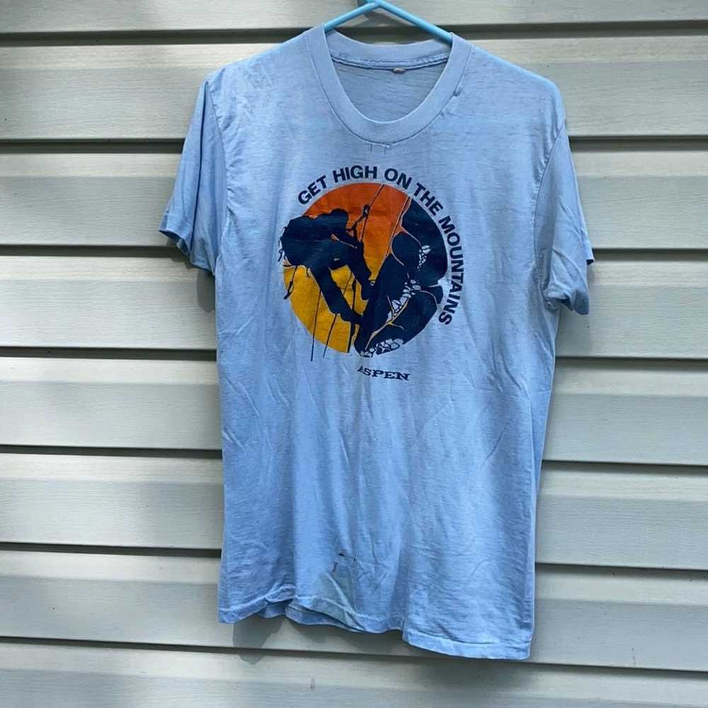 Vintage Aspen T-Shirt “Get High On The Mountains” - image 2