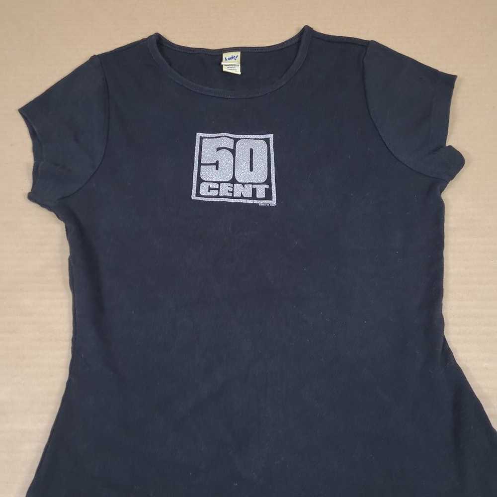 Vintage Y2k 50 CENT Logo T Shirt Women's Sz L SLI… - image 10