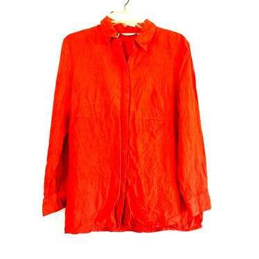 Richard Malcolm Vintage Coral Irish Linen Long Sl… - image 1