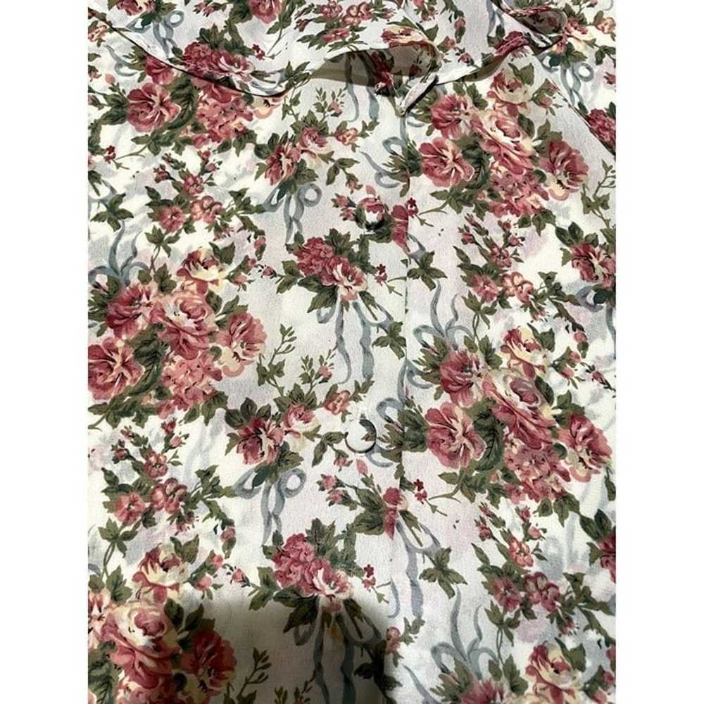 VINTAGE FRITZ & FLOYD FLORAL BUTTON DOWN WOMAN'S … - image 9