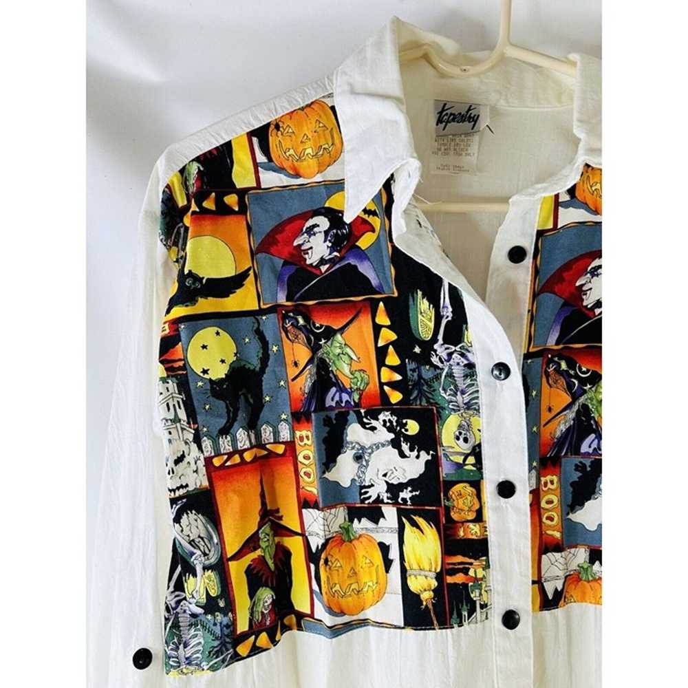 VTG 90s Womens Large Halloween Pumpkins Vampires … - image 5