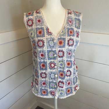 Vintage crocheted vest beautiful condition by Bla… - image 1