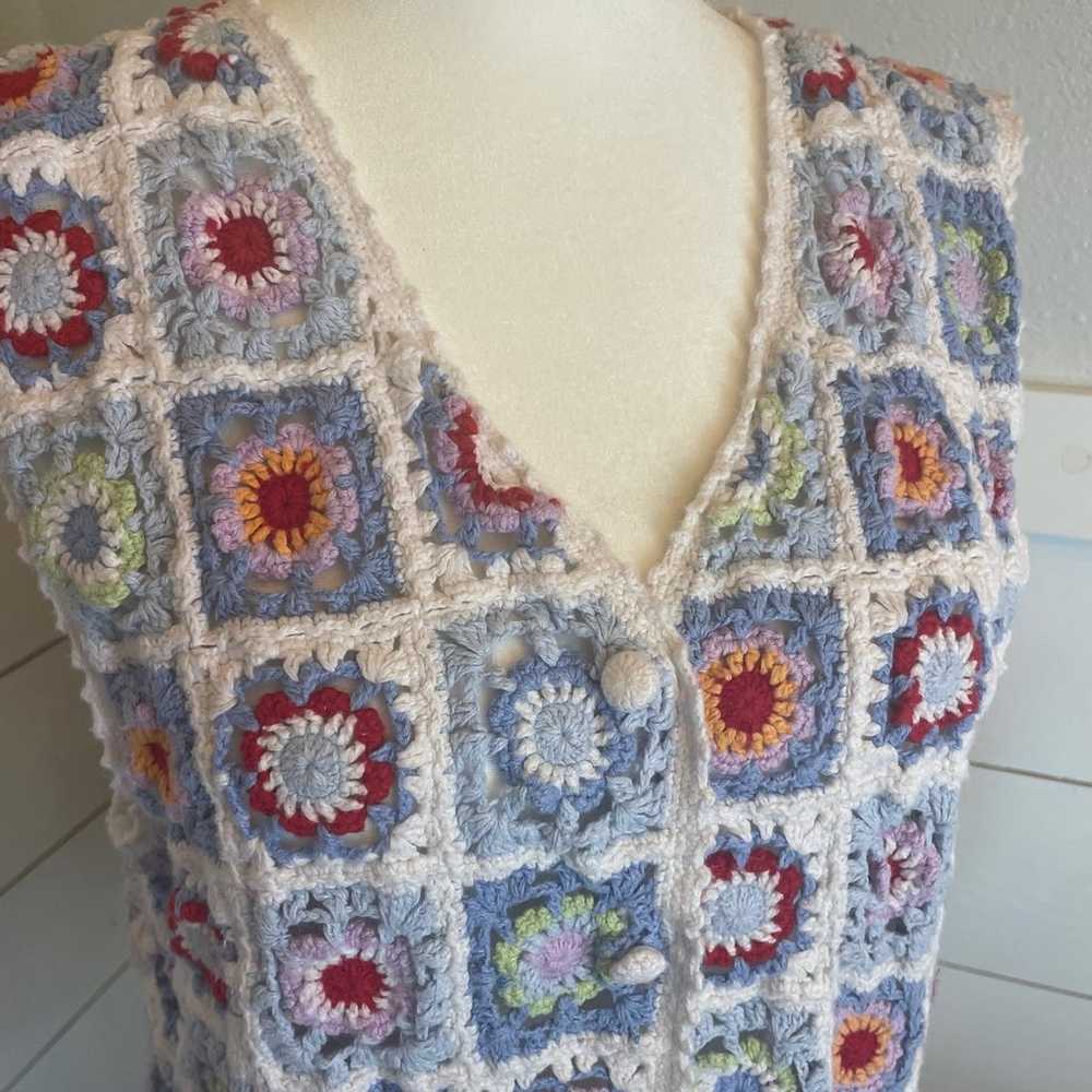 Vintage crocheted vest beautiful condition by Bla… - image 2