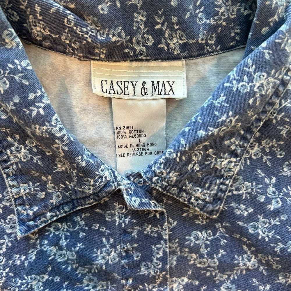 Vintage Casey & Max Denim Button Down Shirt - image 3