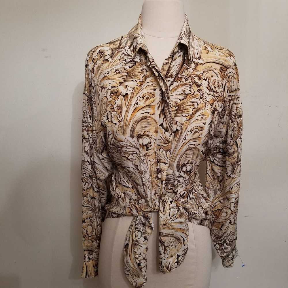 100% art nouveau silk blouse - image 7