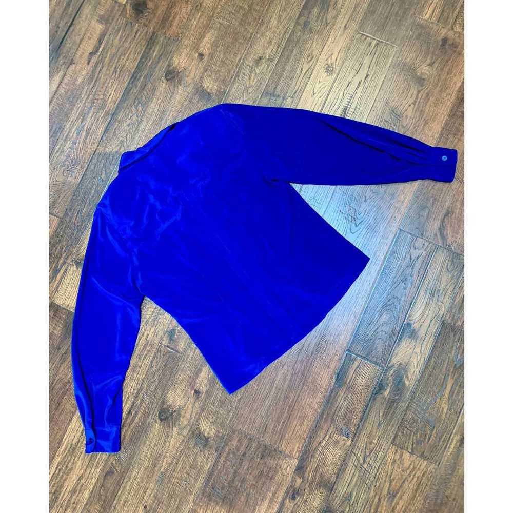 Vintage Christian Dior Cobalt Blue Chemise Blouse - image 2