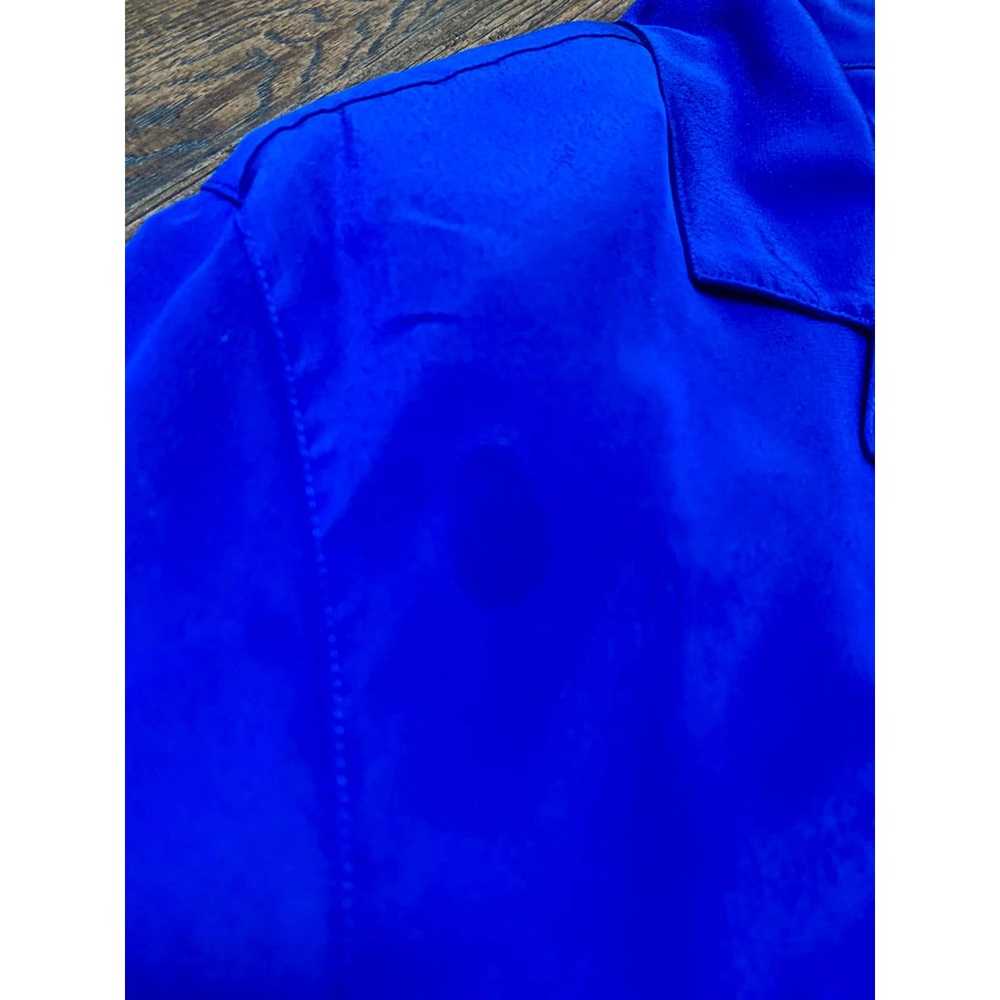 Vintage Christian Dior Cobalt Blue Chemise Blouse - image 6