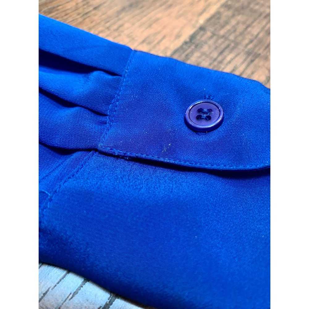 Vintage Christian Dior Cobalt Blue Chemise Blouse - image 8