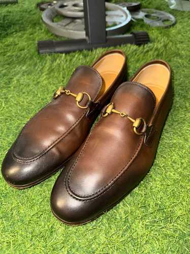 Gucci Gucci Jordaan Brown Leather Loafers