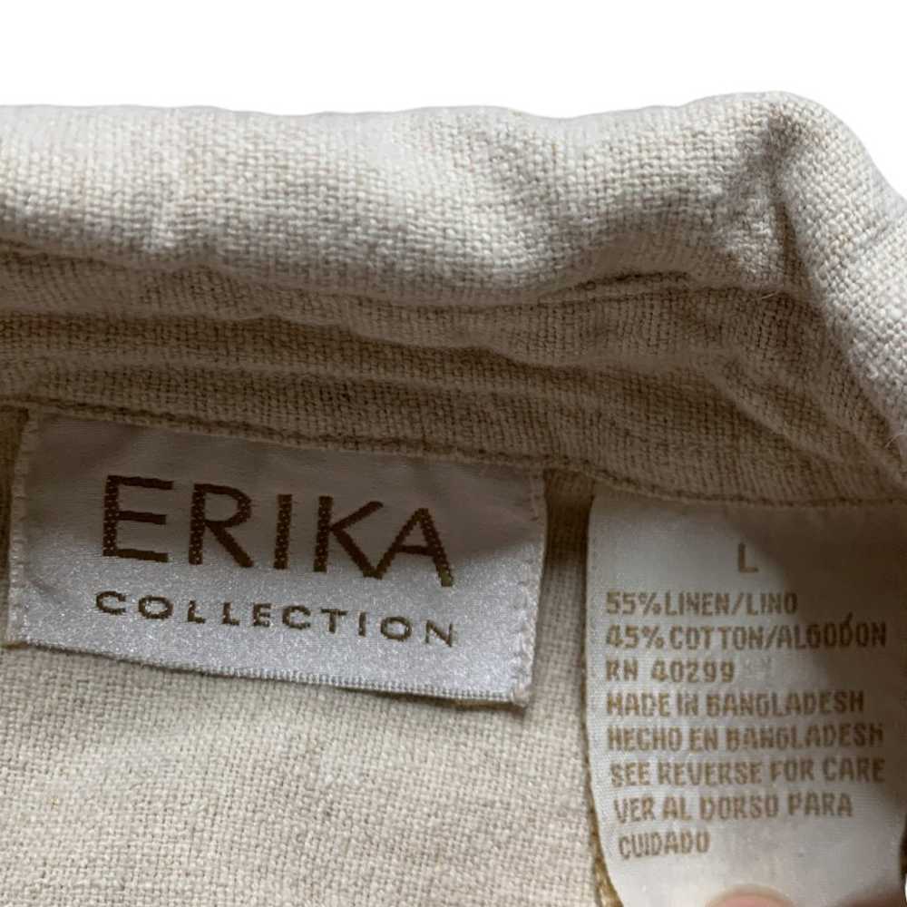 Erika Collection Linen Cotton Button Down Blouse … - image 3